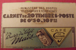 Carnet De Timbre à Bande Publicitaire. Série 2-B Couverture Vide "café Des Gourmets". Pub Pubs Publicitaires Publicité. - Altri & Non Classificati