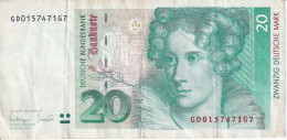 BILLETE DE ALEMANIA DE 20 MARK DEL AÑO 1993  (BANKNOTE) - 20 DM