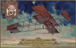 Aviation * CPA Illustrateur Publicitaire Lefèvre Utile LU Nantes * Avion Aviateur Roger SOMMER Biplan Farman 1908 / 1909 - Sonstige & Ohne Zuordnung