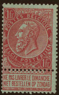 TIMBRE Belgique - COB 64 ** - 1 F - 1869 /1900 - Cote 400 - - 1869-1883 Leopold II