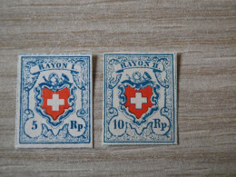 Postes Fédérales N°18/19 , FAC SIMILE - 1843-1852 Timbres Cantonaux Et  Fédéraux