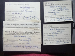 GREAT BRITAIN DOCUMENTS CHURCH RECEIPTS - Royaume-Uni