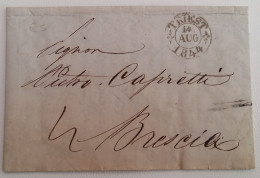 1844 Lettera COMMERCIALE TRIESTE-BRESCIA+TASSA 4 Kreuzer+a COMMERCIANTE PELLAMI CAPRETTI-B402 - 1. ...-1850 Prefilatelia