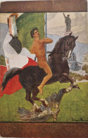 FANTAISIES - A SYSTEMES - Homme à Cheval Avec Le Drapeau Italien - Médaille De La Vierge Marie - Carte Postale Ancienne - Móviles (animadas)