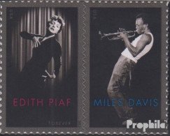 USA 4859-4860 Paar (kompl.Ausg.) Postfrisch 2012 Musik - Miles Davis, Edith Piaf - Nuovi