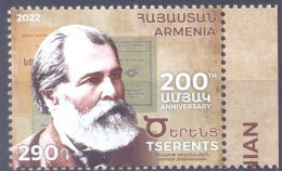 2022. Armenia, 200th Birth Anniv.of Tserents, Writer, 1v, Mint/** - Armenien
