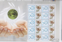 UNO - New York 1491Klb I Kleinbogen (kompl.Ausg.) Postfrisch 2015 Besuch Papst Franziskus - Unused Stamps