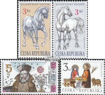 Tschechien 122-123 Paar,126,132 (kompl.Ausg.) Postfrisch 1996 Pferde, Brahe, Weihnachten - Unused Stamps