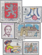 Tschechien 1,2,3,7,20,28 (kompl.Ausg.) Postfrisch 1993 Wappen, Havel, Rudern, U.a. - Unused Stamps