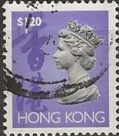 HONG KONG 1992 Queen Elizabeth II -  $1.20 - Violet, Black And Lilac FU - Gebraucht