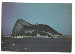 BR3950 La Linea De La Concepcion Vista Nocturna Peñón De Gibraltar Viaggiata 1975 Verso S. Cipriano D’Aversa - Gibraltar