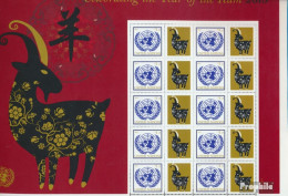 UNO - New York 1444Klb Kleinbogen (kompl.Ausg.) Postfrisch 2015 Jahr Des Schafes - Unused Stamps