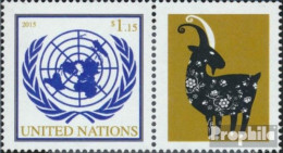 UNO - New York 1444Zf Mit Zierfeld (kompl.Ausg.) Postfrisch 2015 Jahr Des Schafes - Neufs