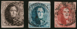 TIMBRE Belgique - COB 6b/7/8 Obl -  1851 - Cote 146,5 - - 1851-1857 Médaillons (6/8)