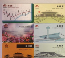 China Luoyang Metro One-way Card/one-way Ticket/subway Card,6 Pcs,VOID Card - World