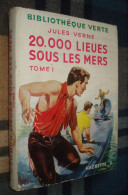BIBLIOTHEQUE VERTE : 20000 Lieues Sous Les Mers (tome 1) /Jules Verne - Jaquette 1955 - François Batet - Biblioteca Verde