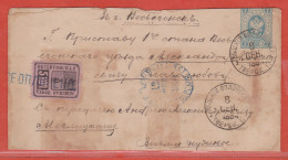 RUSSIE ZEMSTVOS SUR ENTIER POSTAL DE 1884 DE VYSCHNI-VOLOTCHEK POUR VESSIEGONSK - Zemstvos