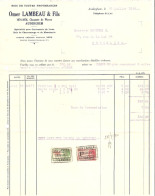 Facture 1930 Auderghem - Bruxelles Omer Lambeau & Fils Bois De Toutes Provenances TP Fiscaux - Ambachten