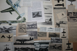 Lot De 90g D'anciennes Coupures De Presse D'aéronefs Allemands WW2 - Aviazione