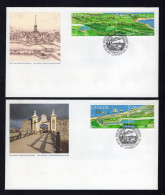 Canada 1995 - Fortress Of Louisbourg - 3 FDC + Strip Of 5 Stamps + Special Mail Post Folder - Superb*** - Lettres & Documents