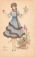 Illustrateur - Sager - Bonne Année - Souhaits De Petites Femmes - N°6  - Carte Postale Ancienne - Sager, Xavier