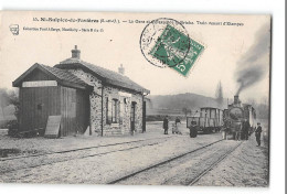 CPA 91 St Sulpice De Favieres La Gare Et Le Coteaux De La Briche Le Train Tramway - Saint Sulpice De Favieres