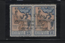 GREECE IONIAN ISLANDS 1941 20+20 LEPTA CHARITY ISSUE PAIR MNH STAMPS OVERPRINTED ITALIA Occupazione Militare Italiana Is - Isole Ioniche