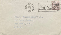 IRELAND 1946, COVER USED TO USA, COAT OF ARM STAMP,  BAILE-ATHA CLIATH CITY,  MACHINE SLOGAN. - Storia Postale