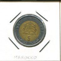 5 FRANCS 1987 MOROCCO BIMETALLIC Münze #AS086.D - Maroc