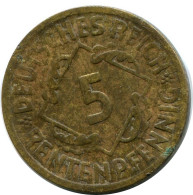 5 RENTENPFENNIG 1924 J DEUTSCHLAND Münze GERMANY #DB873.D - 5 Rentenpfennig & 5 Reichspfennig