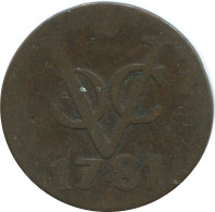 1781 UTRECHT VOC DUIT NIEDERLANDE OSTINDIEN NY COLONIAL PENNY #VOC1077.8.D - Dutch East Indies