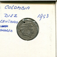 10 CENTAVOS 1953 KOLUMBIEN COLOMBIA Münze #AR315.D - Colombia