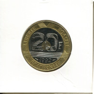 20 FRANCS 1992 FRANCE BIMETALLIC French Coin #AK872 - 20 Francs