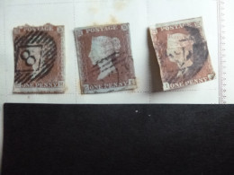 GREAT BRITAIN SG 8 ONE PENNY IMPERF DIFFERENT POSTMARKS - ....-1951 Pre-Elizabeth II