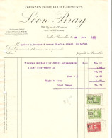 Facture 1929 Ixelles - Bruxelles Léon Bray Bronzes D'Art Pour Bâtiments TP Fiscaux - Straßenhandel Und Kleingewerbe