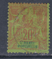 St Pierre Et Miquelon N° 65 O Type Groupe : 20 C. Brique Sur Vert, Oblitération Légère Sinon TB - Used Stamps