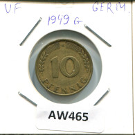 10 PFENNIG 1949 G ALLEMAGNE Pièce GERMANY #AW465.F - 10 Pfennig