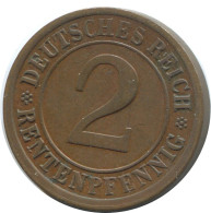 2 RENTENPFENNIG 1923 A ALLEMAGNE Pièce GERMANY #AE271.F - 2 Rentenpfennig & 2 Reichspfennig