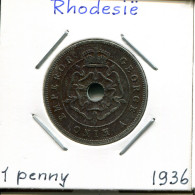 1 PENNY 1936 SOUTHERN RHODÉSIE RHODESIA ZIMBABWE Pièce #AP616.2.F - Simbabwe