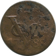 1788 ZEELAND VOC Duit IINDES NÉERLANDAIS NETHERLANDS NEW YORK COLONIAL PENNY #VOC1333.12.F - Indes Néerlandaises