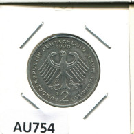 2 DM 1990 G F.J.STRAUSS WEST & UNIFIED GERMANY Coin #AU754.U - 2 Marcos