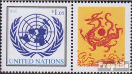 UNO - New York 1283Zf Mit Zierfeld (kompl.Ausg.) Postfrisch 2012 Jahr Des Drachen - Unused Stamps