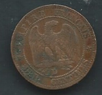 France - NAPOLEON III Tête Nue 1855 D - Deux Centimes , Laupi 15305 - 2 Centimes