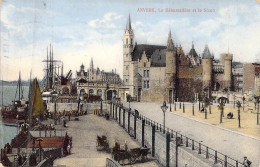 BELGIQUE - ANVERS - Le Débarcadère Et Le Steen - Carte Postale Ancienne - Autres & Non Classés