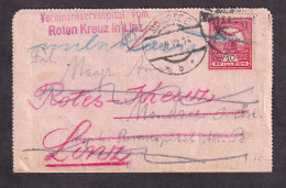 HUNGARY WWI - Closed Stationery Sent From Hungary To Mondsee 29.07. 1916. And Re-addressed To Hospital Of Red/ 4 Scans - Andere & Zonder Classificatie