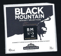 étiquette  Whisky Sélection Premium  Black Mountain  BM N°2  Occitanie Fraïsse-sur-Agout  France - Whisky