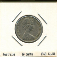 10 CENTS 1968 AUSTRALIEN AUSTRALIA Münze #AS257.D - 10 Cents