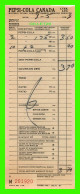 FACTURE DE : SOFT DRINK, PEPSI-COLA CANADA LTD - FACTURE DE 3,70$ No M201920 EN 1969 - - Canada