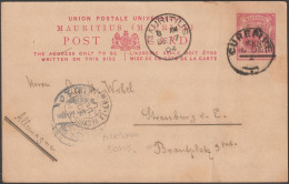 Maurice / Mauritius 1904. Entier Postal, Carte Oblitérée Curepipe (Cure-pipe), Pour Strasbourg. La Réunion à Marseille - Tabaco