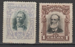 COSTA RICA - 1907 - YVERT N°61+63 (*) SANS GOMME - COTE = 160 EUR - Costa Rica